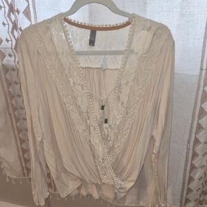 Alya Cream Lace Detail Blouse